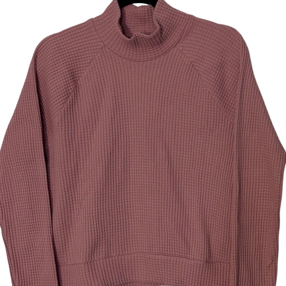 The North‎ Face Waffle Knit Mock Neck Sweater Mauve Pink NFOA5GMZ Womens XS NEW